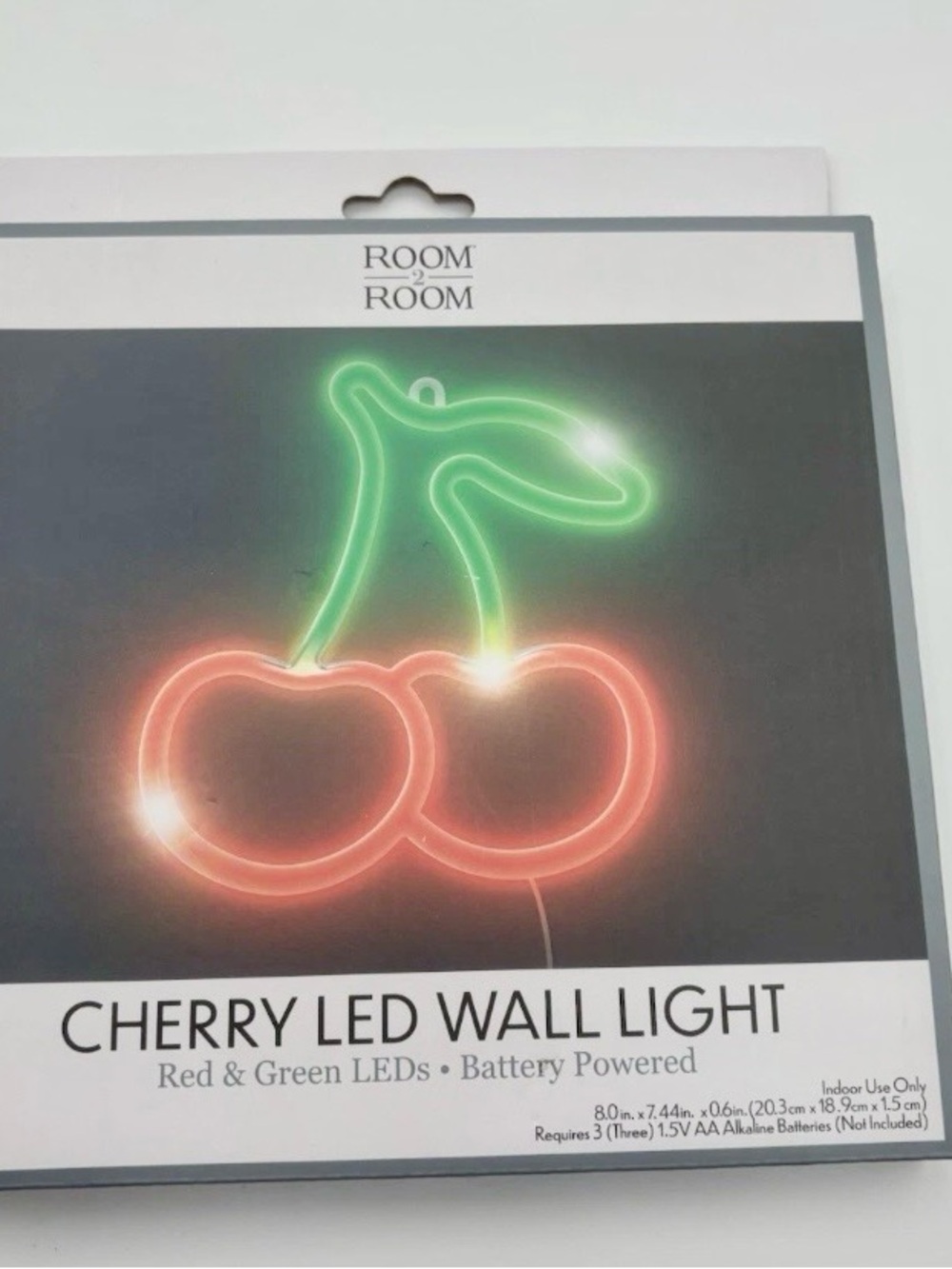 Room 2 Room Cherry LED Wall Light Battery Powered 8x7.4x0.6 Inch 1 Pack